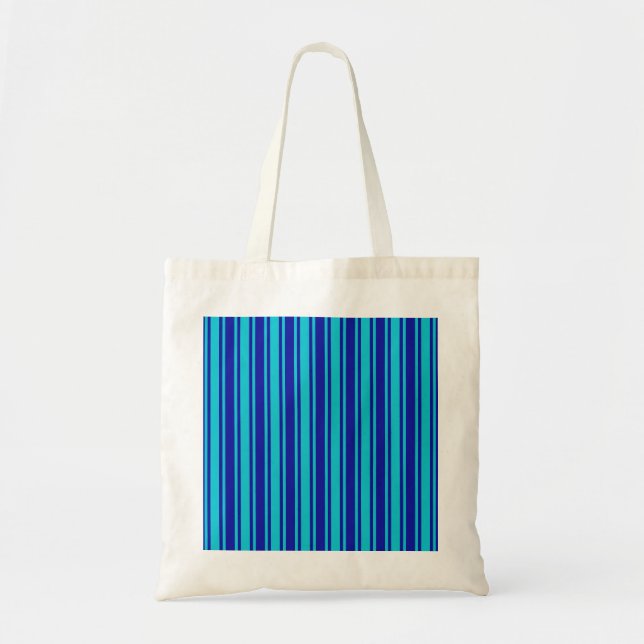Bolsa Tote Bandas de doces azuis e turquesas (Frente)