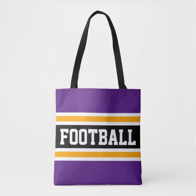 Bolsa Tote Bandas de FUTEBOL Retas Roxas Reais Atlíticas (Frente)