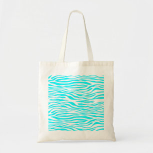 Bolsa Tote Bandas de Zebra Azul e Branca