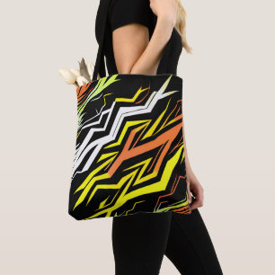 Bolsa Tote Bandas laranja abstrato amarelas