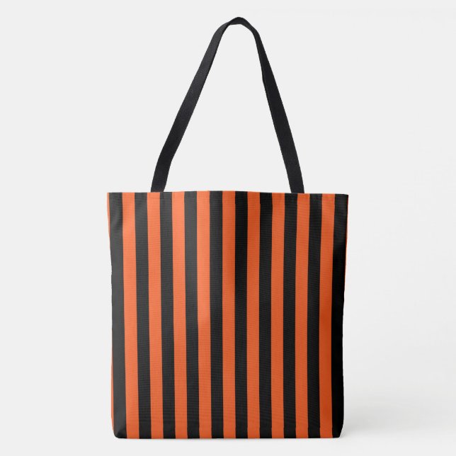 Bolsa Tote Bandas Pretas e Laranja (Frente)