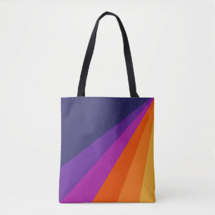 Bolsa Tote Bandas retrorreflectoras de cor roxa e laranja