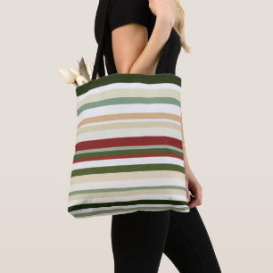Bolsa Tote Bandas, verdes e vermelhas