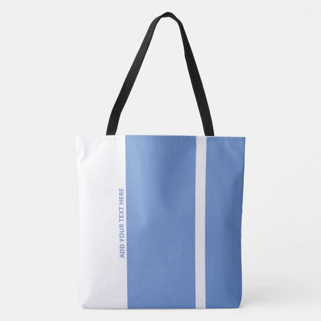 Bolsa Tote Bandas Verticais Modernas Azul Polite (Frente)