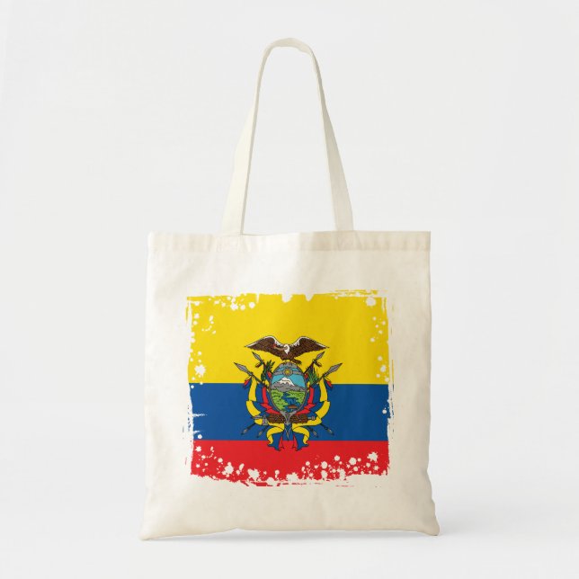 Bolsa Tote Bandeira abstrata de Equador, república do saco de (Frente)