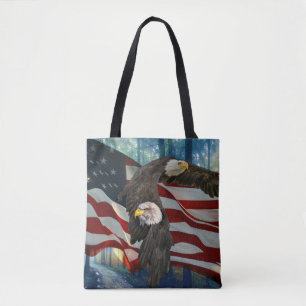 Bolsa Tote Bandeira Americana Bald Eagle