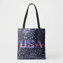 Bandeira Americana Blue Faux Glitter