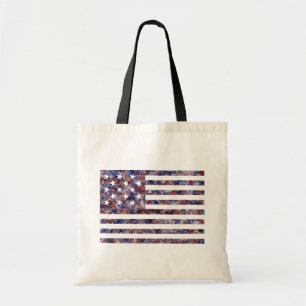 Bolsa Tote Bandeira Americana Colorida com Estrelas e Listras