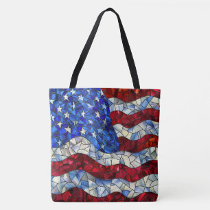 Bolsa Tote Bandeira Americana de Vidro Arrefecido
