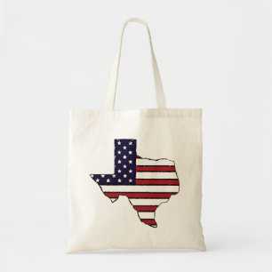 Bolsa Tote Bandeira americana do Texas reutilizável no saco