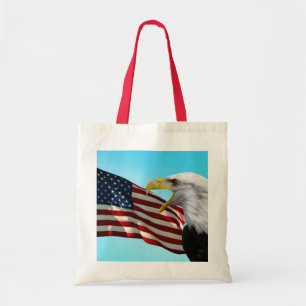 Bolsa Tote Bandeira Americana e Bald Eagle Tote Bag