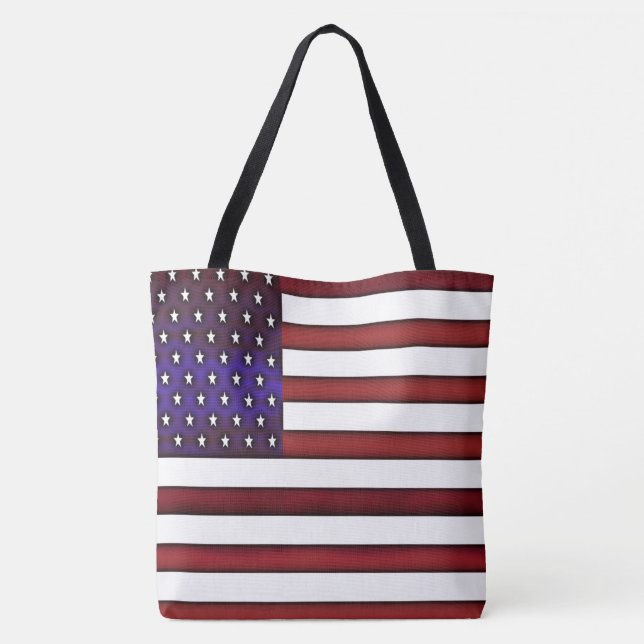Bolsa Tote Bandeira Americana em relevo Moderno (Verso)