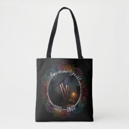 Bolsa Tote Bandeira Americana Patriótica 1776 - 2026 Viagem
