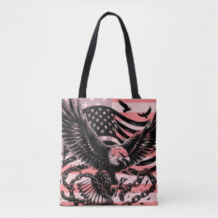Bolsa Tote Bandeira Americana Patriótica e Águia Masculina pa