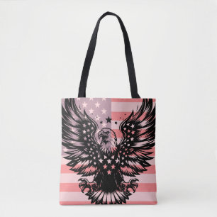 Bolsa Tote Bandeira Americana Patriótica e Águia Masculina pa