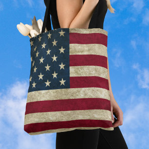 Bolsa Tote Bandeira Americana Patriótica Vintage, Quatro de J