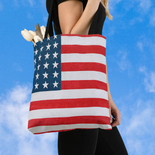 Bolsa Tote Bandeira Americana Patriótica Vintage, Quatro de J