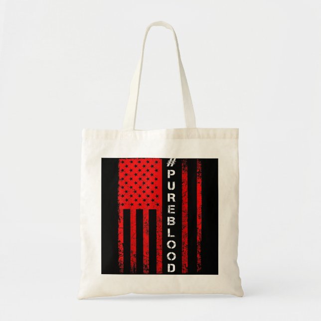 Bolsa Tote Bandeira Americana PUREBLOOD I Am Pure Blood Non-G (Frente)