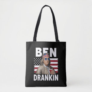 Bolsa Tote Bandeira Antiga Divertida do 4 de Julho Ben Bebend