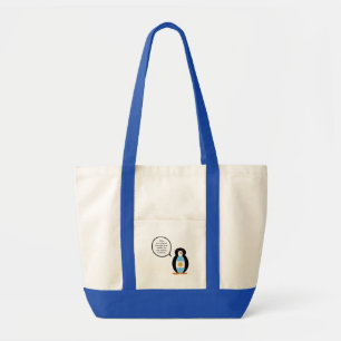 Bolsa Tote Bandeira Argentina Pinguim Falante Personalizado