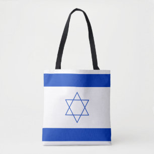 Bolsa Tote Bandeira Azul e Branca de Israel