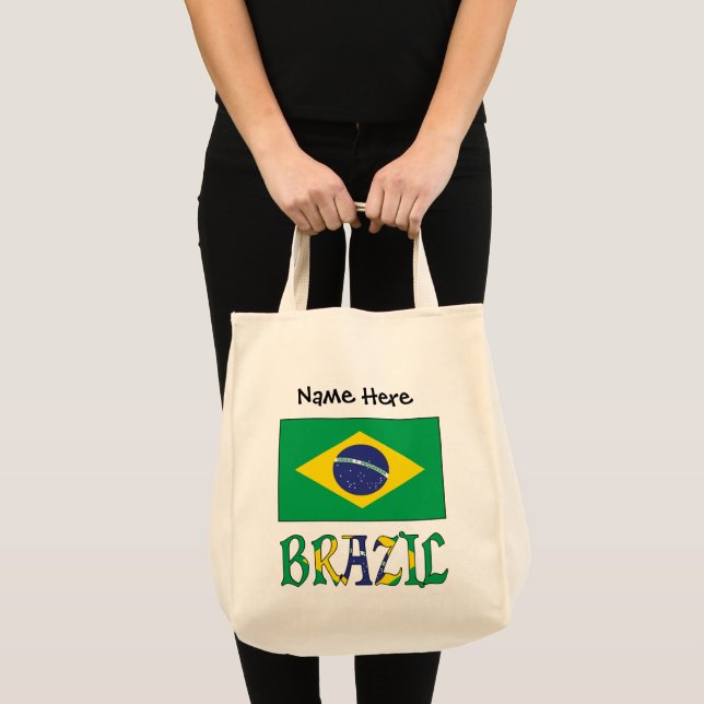 Bolsa Tote Bandeira brasileira personalizada (Frente (produto))