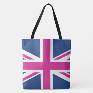 Bolsa Tote Bandeira britânica - azul & rosa