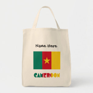 Bolsa Tote Bandeira Cameroesa Camarões Personalização Preta