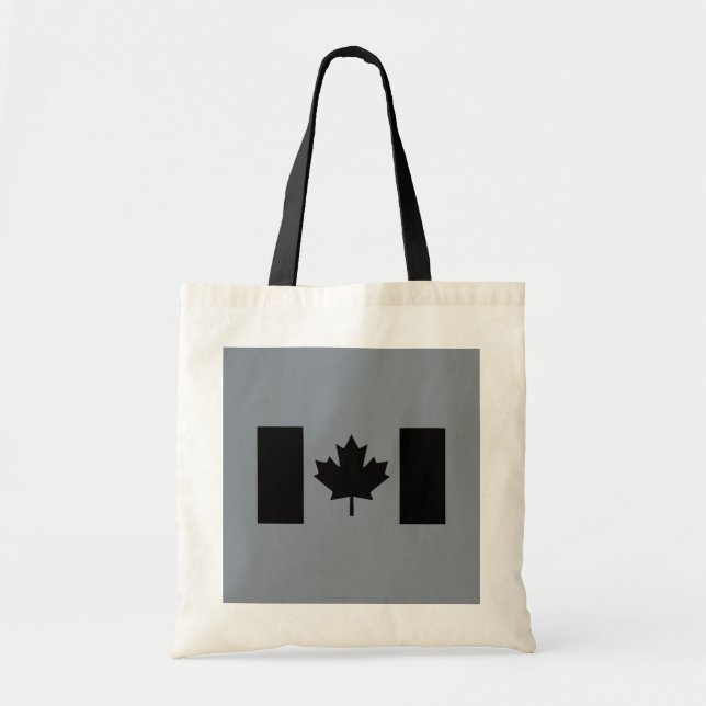 Bolsa Tote Bandeira canadense no Decor Negro (Frente)