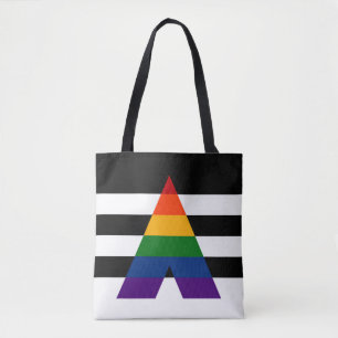 Bolsa Tote Bandeira contínua do orgulho do aliado de LGBT