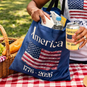 Bolsa Tote Bandeira da América de 1776 a 2026 EUA 250º Aniver