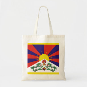 Bolsa Tote Bandeira da bandeira do leão de Tibet ou de neve