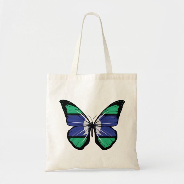 Bolsa Tote Bandeira da Borboleta das Ilhas Estreitas de Torre (Frente)