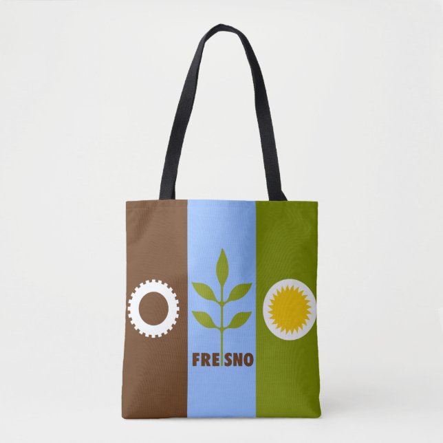 Bolsa Tote Bandeira da cidade de Fresno, Califórnia (Frente)