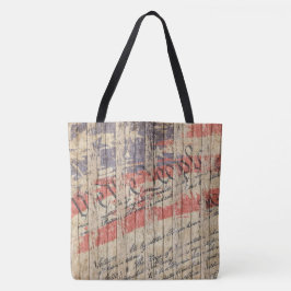 Bolsa Tote *~* Bandeira da Constituição Patriótica de Barnwoo