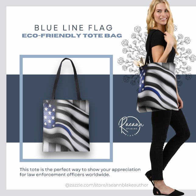 Bolsa Tote Bandeira da Linha Azul (Criador carregado)