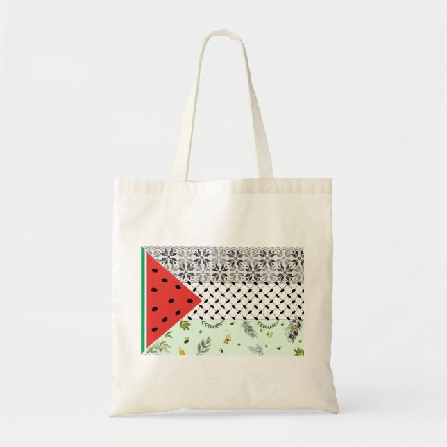 Bolsa Tote Bandeira da Palestina (Frente)