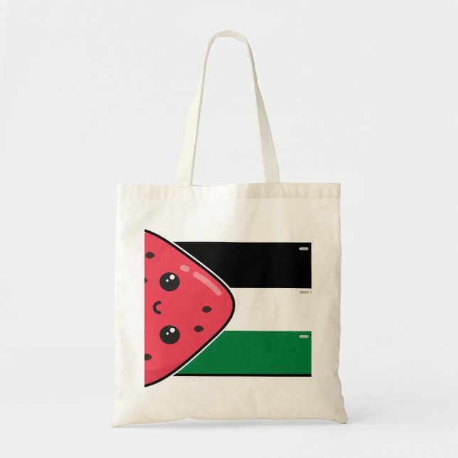 Bolsa Tote Bandeira da Palestina Cura com Palestina Livre de  (Frente)