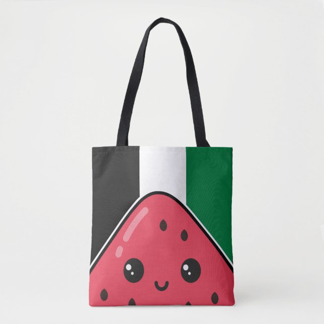 Bolsa Tote Bandeira da Palestina Cura com Palestina Livre de  (Frente)