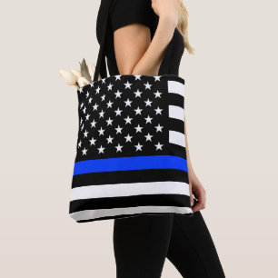 Bolsa Tote Bandeira da Polícia Thin Blue Line