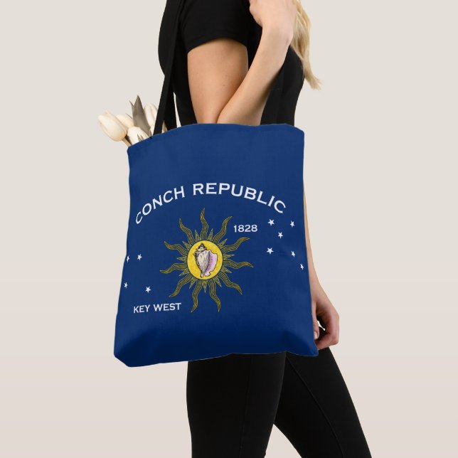 Bolsa Tote Bandeira da República Conch Key West Flórida (Close Up)