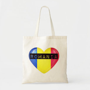 Bolsa Tote Bandeira da Romênia Coração
