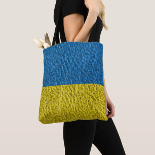 Bolsa Tote Bandeira da Ucrânia em couro
