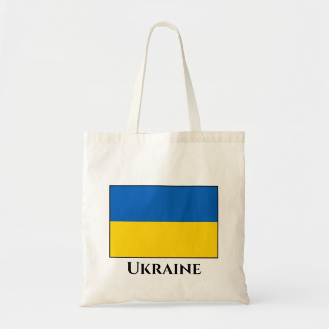 Bolsa Tote Bandeira da Ucrânia (Ucraniana) (Frente)