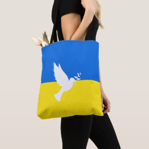 Bolsa Tote Bandeira da Ucrânia - Vara da Paz - Liberdade - P