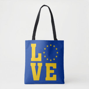 Bolsa Tote Bandeira da UE, União Europeia, AMOR