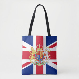 Bolsa Tote Bandeira da União Britânica e Crest Real 