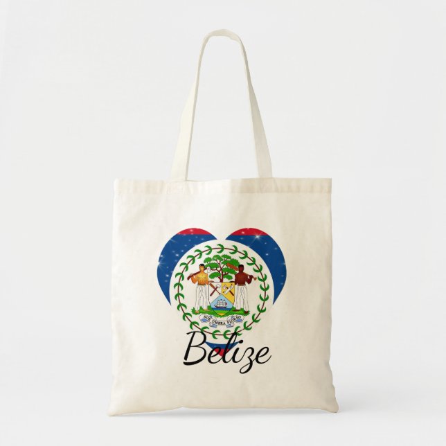 Bolsa Tote Bandeira de Belize. (Frente)