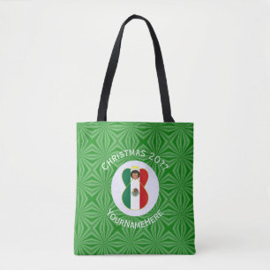 Bolsa Tote Bandeira de Natal do Anjo Mexicano Personalizada O