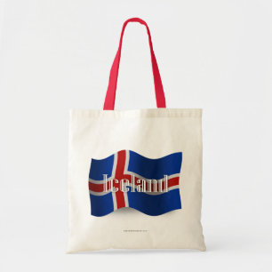 Bolsa Tote Bandeira de ondulação de Islândia